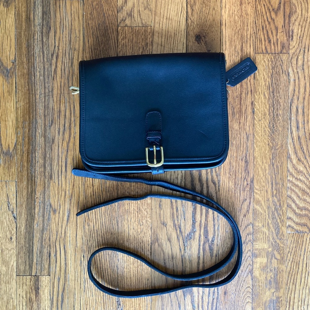 Vintage, brand new in box, never used! Coach 9590 Saddle Pouch Standard, black.